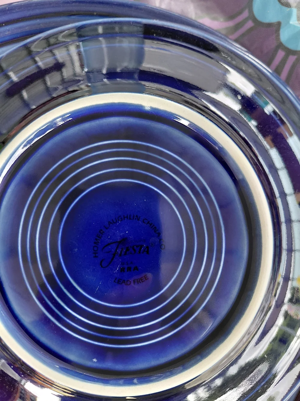 Fiesta Blue Ceramic  2 Dinner  and 3 Salad Plates - Classic